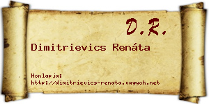 Dimitrievics Renáta névjegykártya